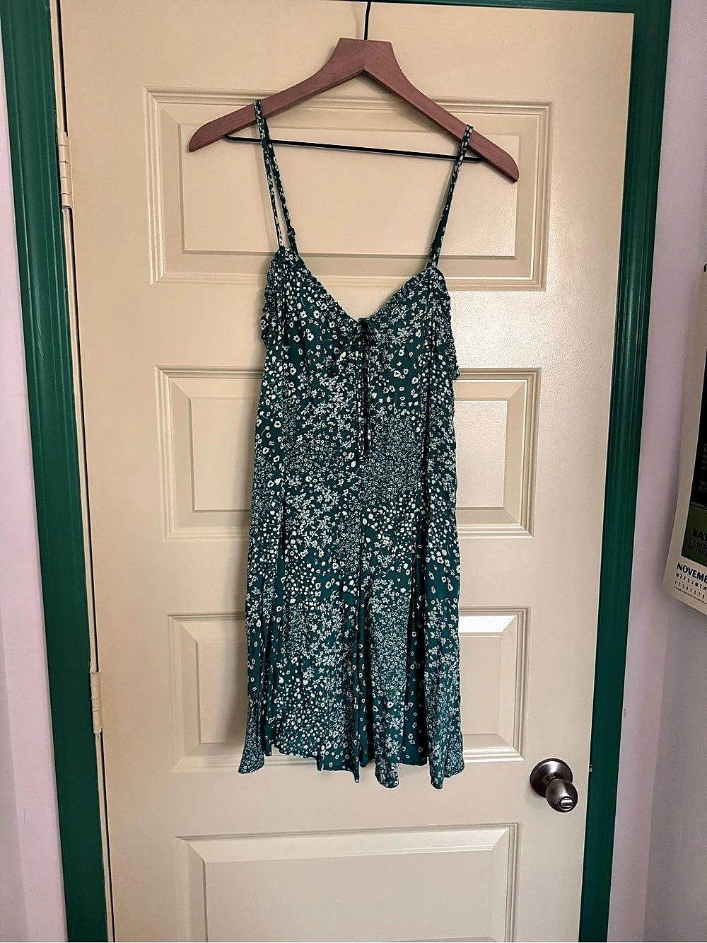 Wild Fable Floral Mini Dress in Green & White Size Large Like New